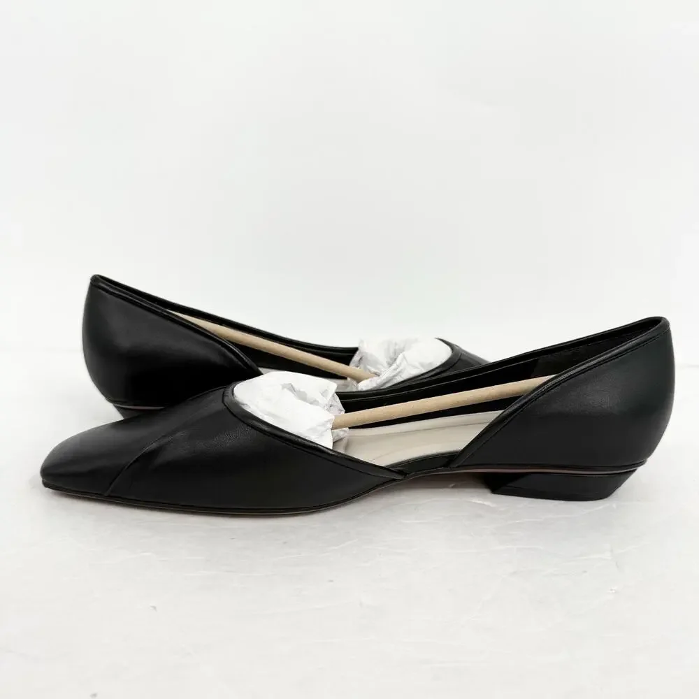 Franco Sarto Womens Debrah Flats US 9.5 M EU 40.5 Black Leather NIB